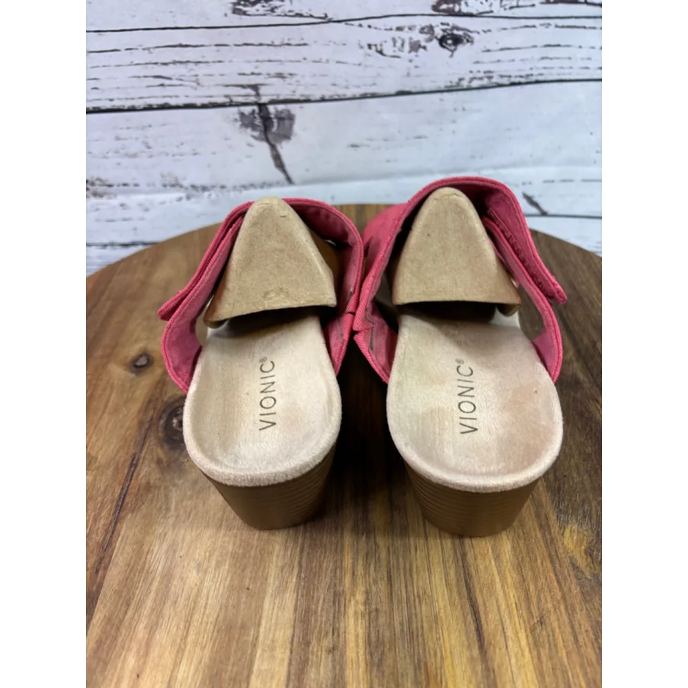 Women's Vionic Pink Wedge Sandals Size 10